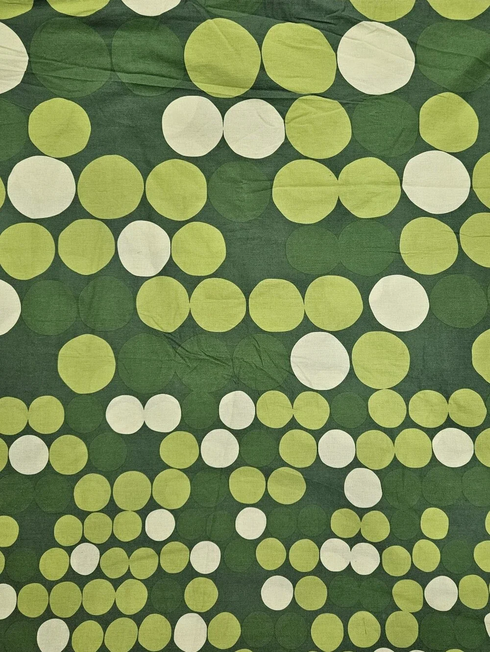 VTG Ikea Smorboll Lime Green F/Q Duvet Cover Circles Dots Cotton 1999 Mod FLAWS